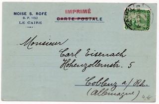 Ägypten 1912 Einzelfrankatur Cairo Coblenz Pyramiden Sphinx Michel Nr. 37