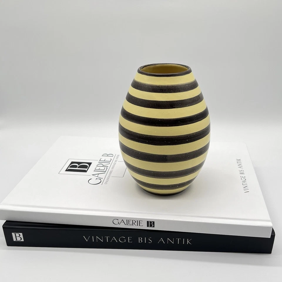 Vintage Hedwig Bollhagen Keramik Vase • schwarz gelb signiert Bauhaus 1950er - Bild 2 von 4