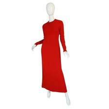 Halston VTG Archival 100% Cashmere Sweater Dress, Red, Flaws/Upcycle, Sz M