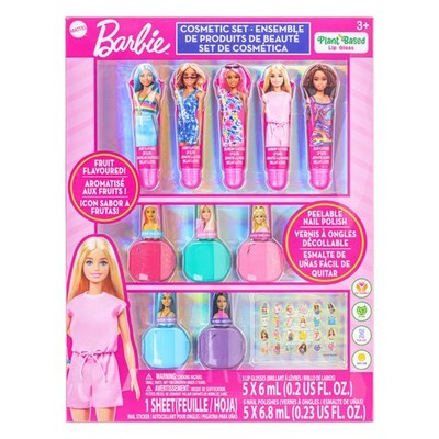 Barbie Cosmetic Makeup Set for Girls with Super Sparkly Lip Gloss Nail Polish...