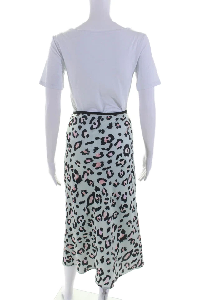 Falda azul de media pantorrilla con cremallera estampado animal sin forro de David Lerner para mujer talla S Foto 3 de 4