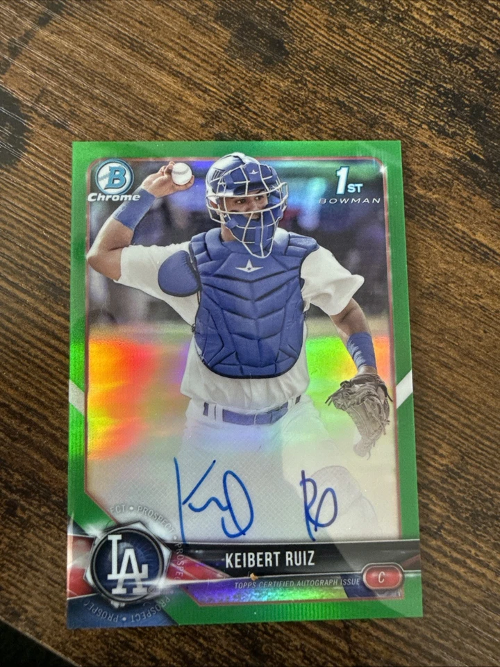 Keibert Ruiz 1st Bowman Green Refractor Autograph  /99 RC Auto - Image 3 of 4