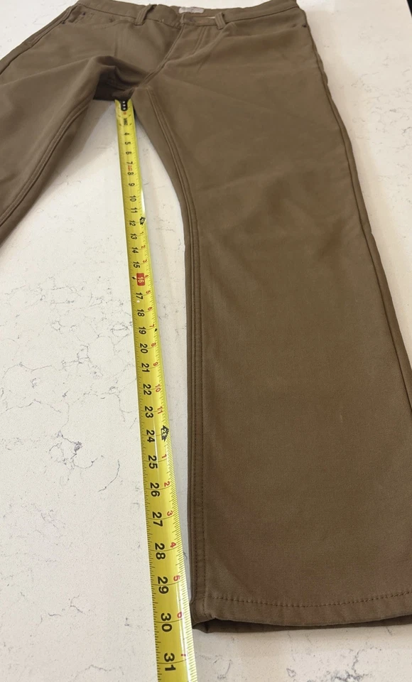 АТМОСФЕРОСТОЙКИЕ ВИНТАЖНЫЕ МУЖСКИЕ ФЛИСОВЫЕ ЭЛАСТИЧНЫЕ ХОЛЩОВЫЕ БРЮКИ коричневые 32x32 - Изображение 4 из 4