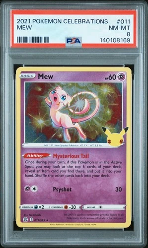 2021 POKEMON CELEBRATIONS #011 MEW PSA 8