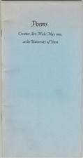 Poems Creative Arts Week May 1961 at the University of Iowa cover title Poems
