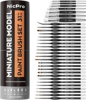 Pinselset 31 StüCk FüR Acryl ÖL Aquarell Miniatur Trockenpinsel Modellbau