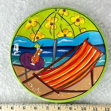 Clay Art Summer Fun Hand Painted Plate - 8 1/2"