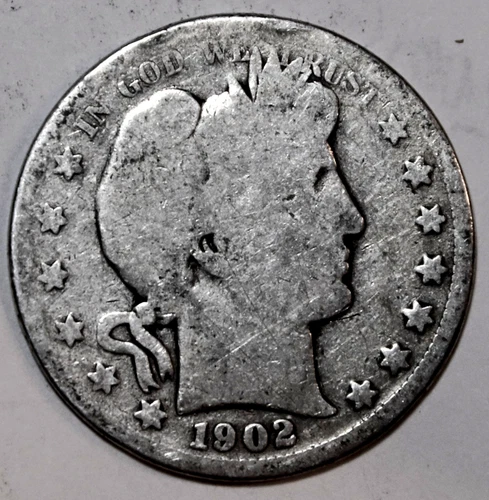 1902-O BARBER SILVER HALF DOLLAR - Good - #9351DAC