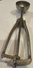 Antique Brass Silver Plated Ice Cream Scoop Gilchrist No. 30 Works Great