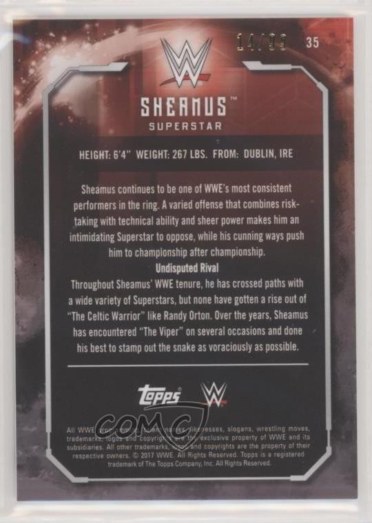 2017 Topps WWE Undisputed Bronze 14/99 Sheamus #35 0nr3 | eBay