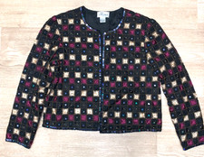 Vintage JKara NY 100 Silk Lined Beaded Geometric Evening Jacket - Ladies M