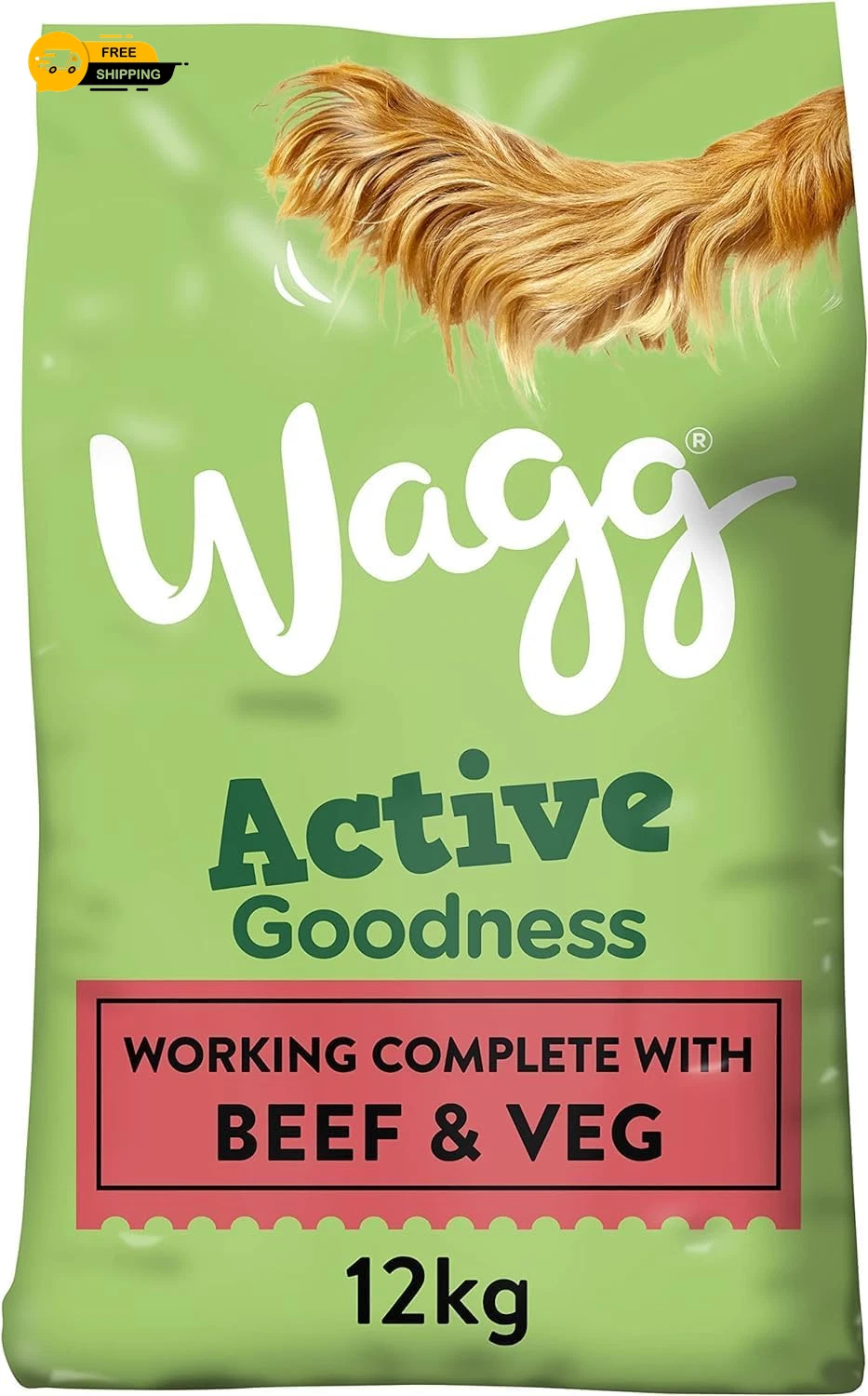 Wagg Active Goodness Complete Dry Adult Dog Food Beef & Veg, 12kg