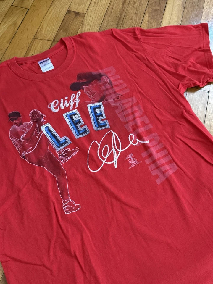 Camiseta para hombre Philadelphia Phillies MLB Cliff Lee #33 roja MLBPA XL NUEVA SIN ETIQUETAS Stock muerto Foto 2 de 4