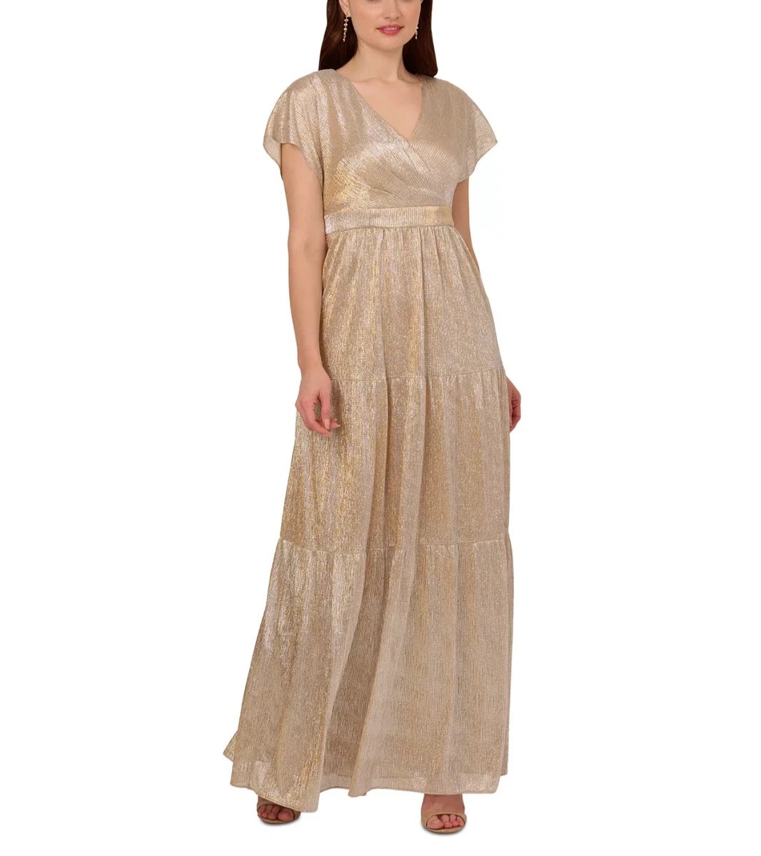 one shoulder layered dress Kenny One Shoulder Tiered Floral Maxi Dress Yellow main image 1