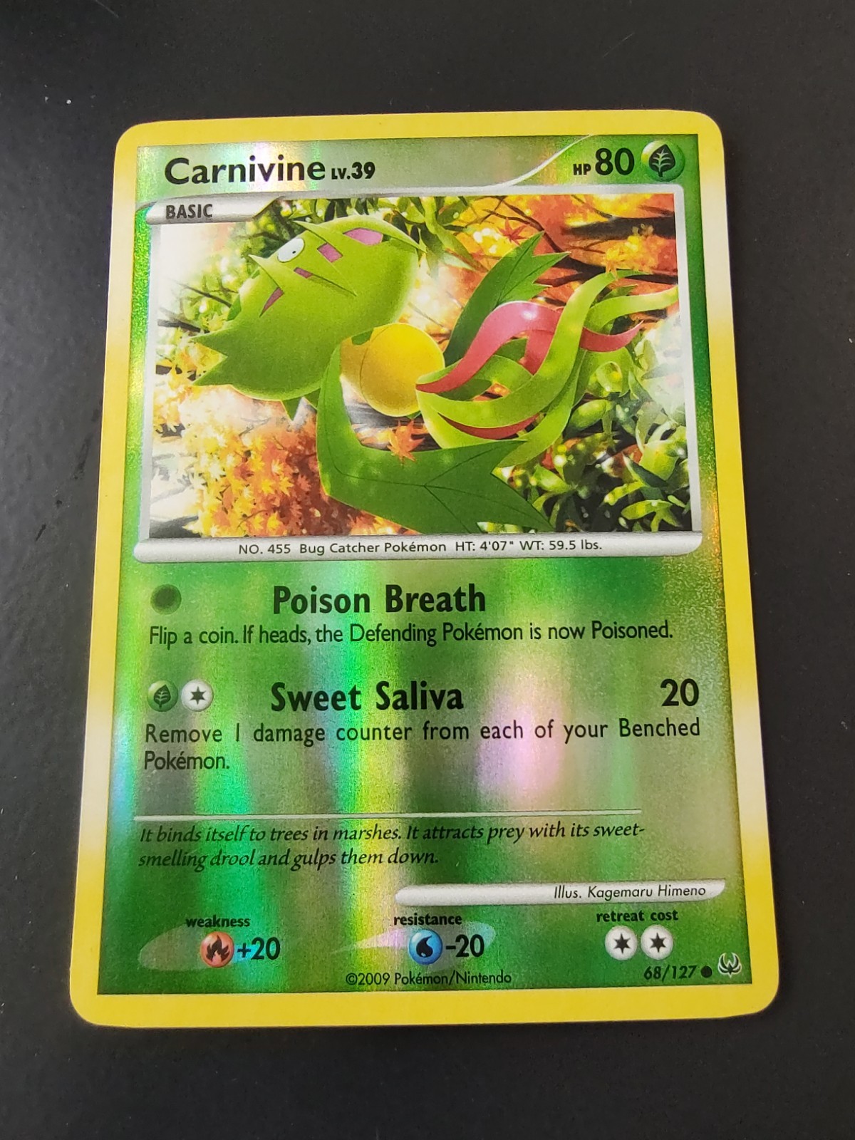 Carnivine 68/127 Platinum Pokemon Reverse Holo Card
