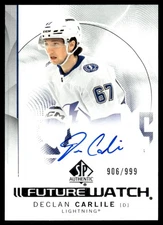 2024-25 SP Authentic Declan Carlile RC Auto 906/999 Tampa Bay Lightning #149