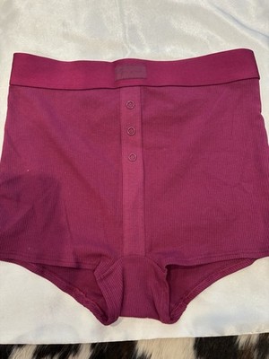 Victoria Secret VS PINK Ruby Red Logo Cotton High Waist Boyshort Shortie Panty S