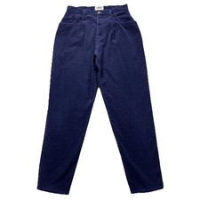 Northern Reflections Corduroy Pants Women 13/14 30x32 Blue Pleated Cottagecore