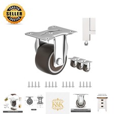 Versatile 1" Non-Swivel Casters - Perfect Wheels for Worktables Carts