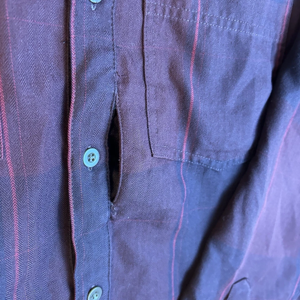 Camisa Mountain Hardwear Abotonada Hombres XL Franela Occidental Espiga Rojo Bolsillos Foto 4 de 4