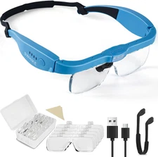 Magnifying Glass with Light Hands Free, Rechargeable Magnifying Glasses Heads...