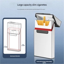 Dispenser Full Timer Case Cigarette Timed 20-pack with Cigarettes Lighter