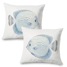 Fish Throw Pillow Covers, Beach 16" x 16" Pack of 1 Tropical Discus Fish