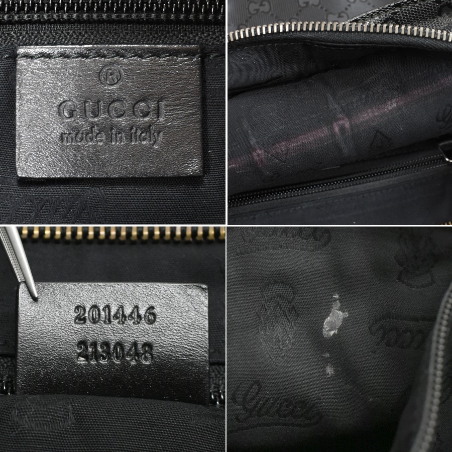 Auth GUCCI GG Imprime Shoulder Bag 201446 Crossbody Bag Black PVC