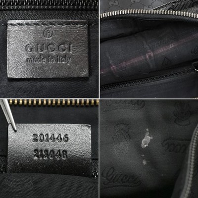 Auth GUCCI GG Imprime Shoulder Bag 201446 Crossbody Bag Black PVC