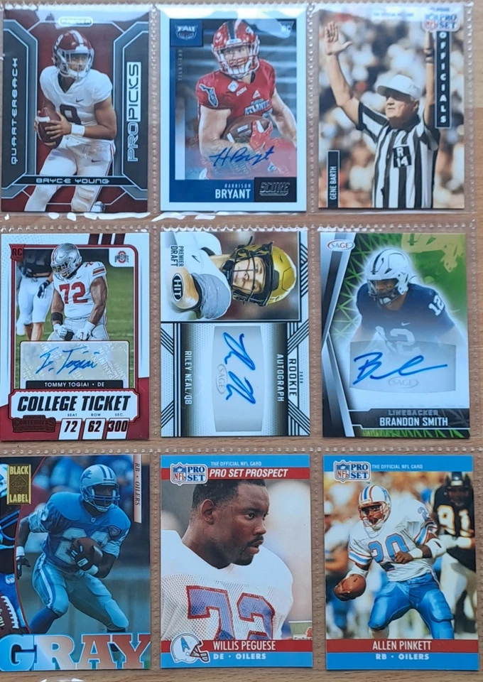 NFL Football Trading Cards Lot/9 Autograph Rookie Vintage Score Pro Set - Bild 1 von 1