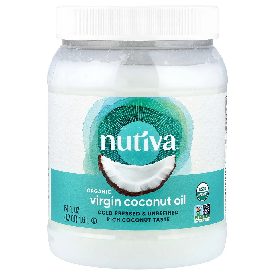 Nutiva Organic Virgin Coconut Oil 54 fl oz 1 6 L B Corp, BPA-Free, Hexane-Free,