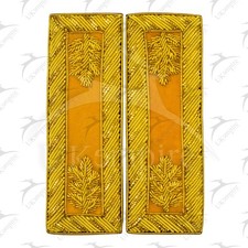 Civil War US Officer Shoulder Boards Major Gold Oak Leaf Cavalry Yellow