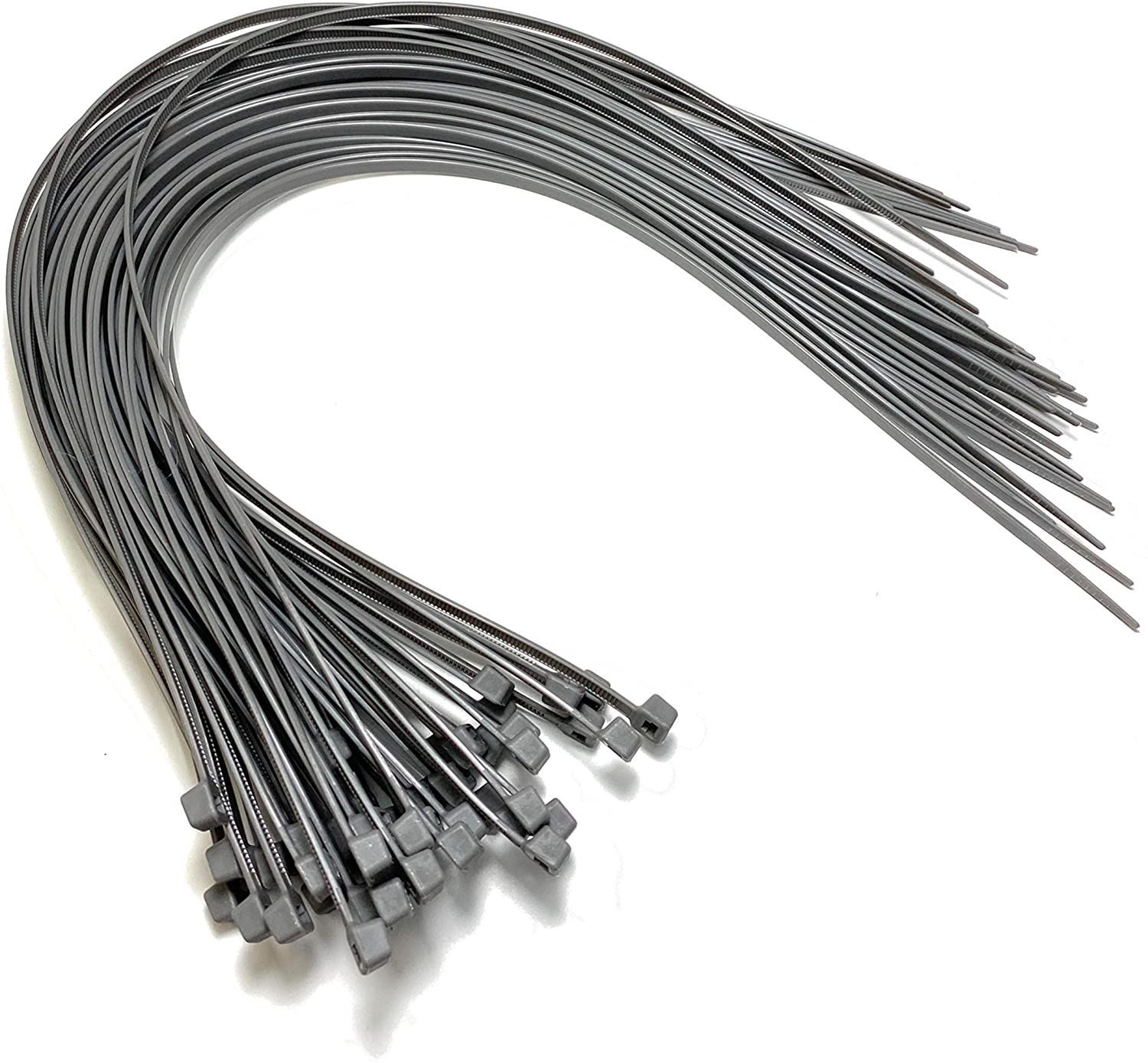 Grey Nylon Cable Ties 450mm x 4.8mm Pack of 100 Nylon Zip Ties