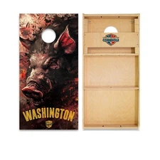WSOC Cornhole Boards Washington Official Size Foldable Legs Premium Wood