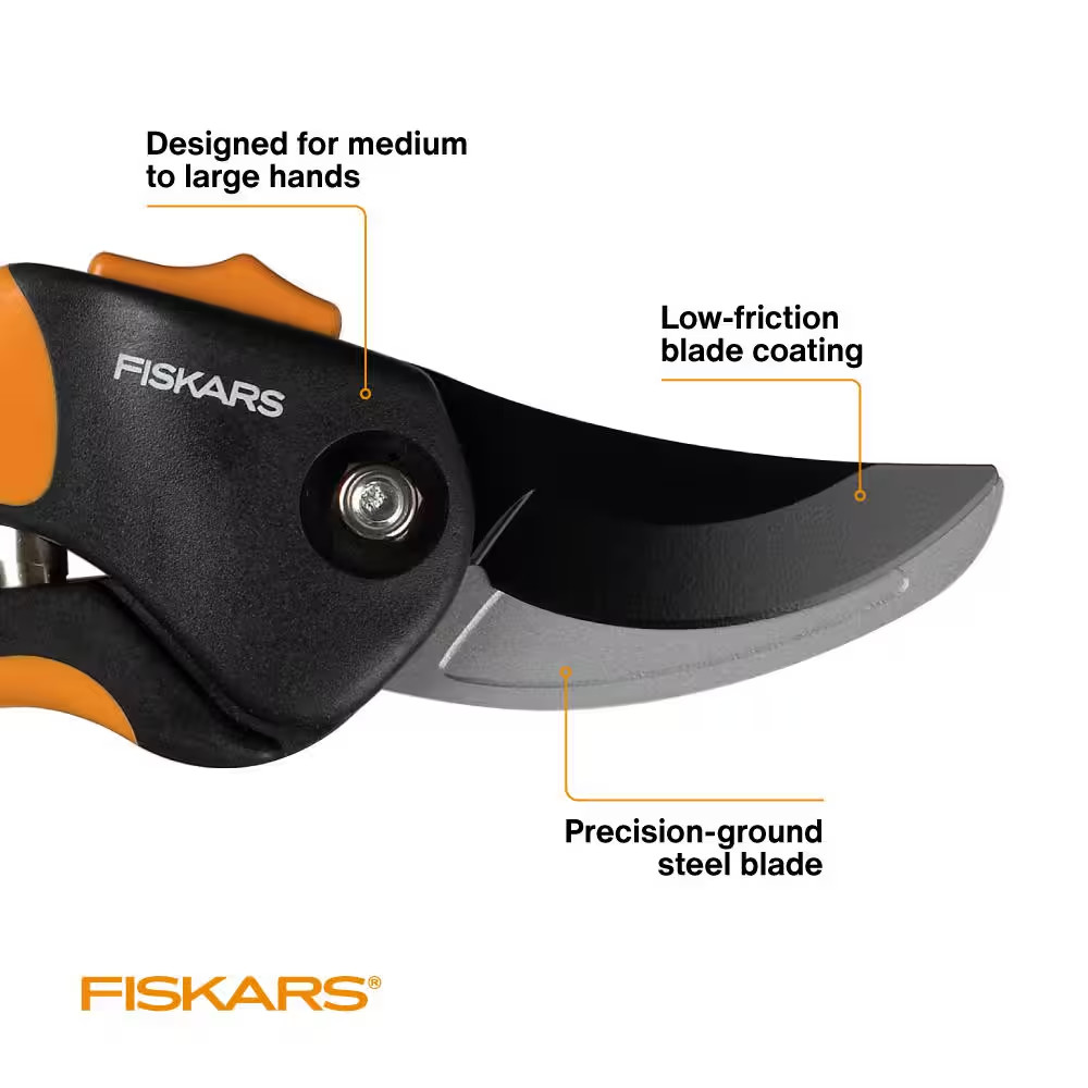 3/4 In. Cut Capacity 9.4 In. Steel Blade Bypass Pruning Shears with Softgrip Han