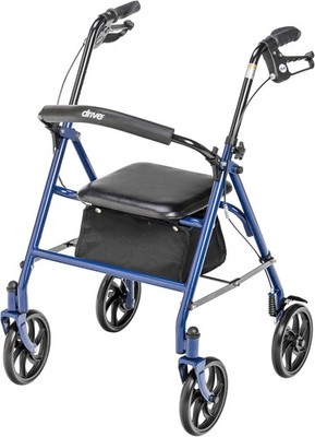 Drive Medical Rollator Walker with Seat - Stable Mobility Support - Height Adj