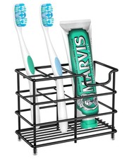 HBlife Toothbrush Holders for Bathroom, 5 Slots Black Stainless Steel Bathroom A
