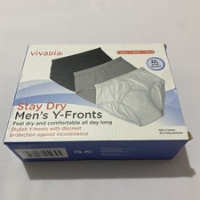 Pack of 3 Stay Dry Men's Incontinence Y-Front Pants XXL 42-44 inches