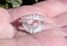 ANILLO 27 BAGUETTE CHAQUETA PROTECTOR ORO BLANCO 14K 0,81 CT DIAMANTE ANILLO 27 TESTADO GIA TALLA 51/2