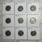 Lot Of 9 FULL DATE Buffalo Nickels 1930, 1935 P,S, 1936 P,D,S, 1937 P,D,S