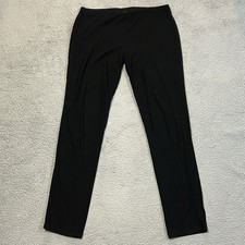 Eileen Fisher Ponte Knit Pull On Pants Womens Medium Black Stretch Straight Leg