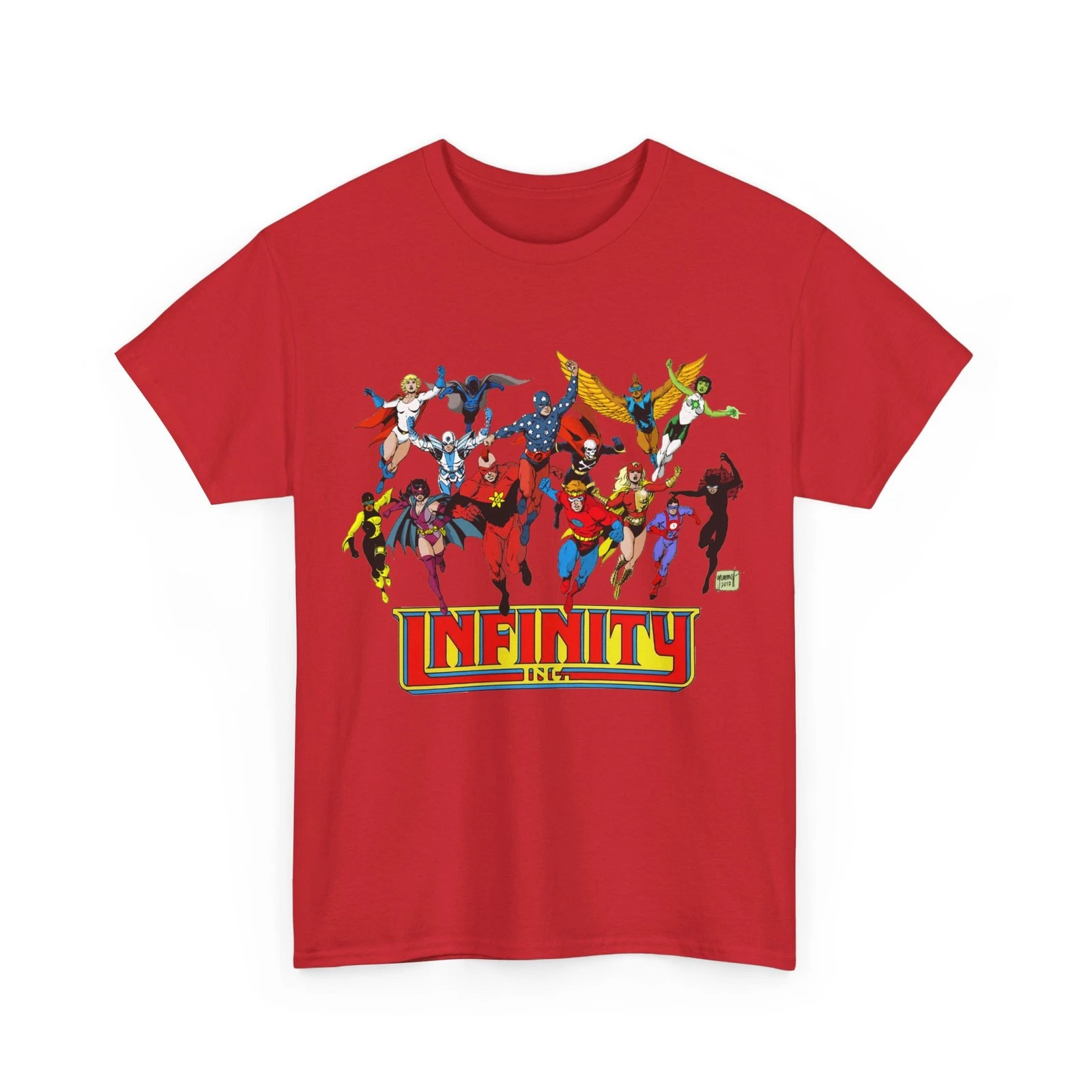 Infinity Inc Shirt - Tom Grummett Art - Jade, Obsidian, Huntress - DC Comics