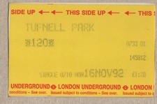Tufnell Park 01 - UTS London Underground ticket - London NW5 - Northern Line