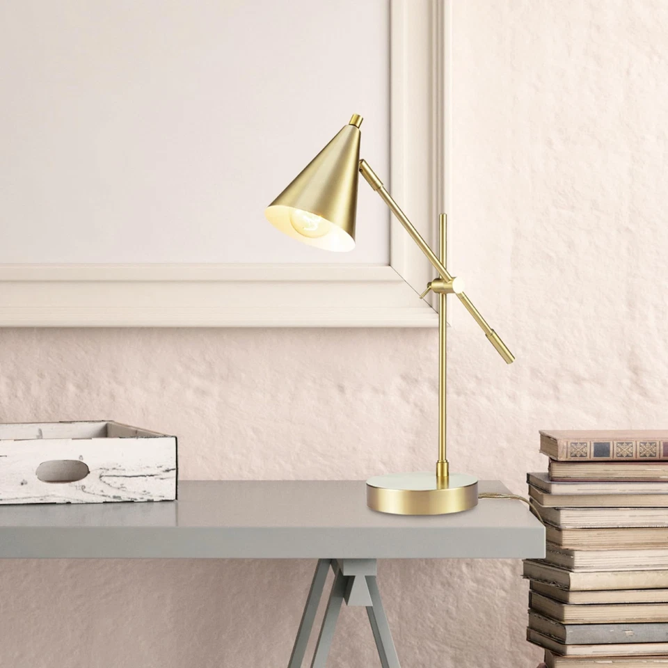 Electric x Novogratz 52887 18" Desk Lamp, Matte Brass Finish, Adjustable Heig... - Image 4 of 4