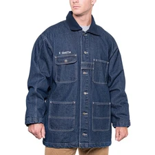 NEW Embroidered GAME Apparel Men's 1950 Denim Chore Coat Personalized Gift