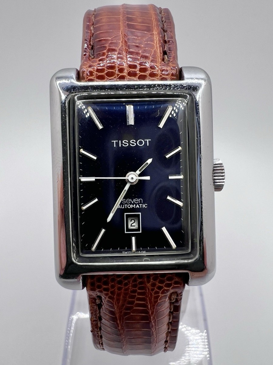 TISSOT 腕時計【SWISS MADE】 Vintage Tissot Seven Tank Rectangular Automatic Mens Watch Lizard