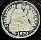 1870 Seated Liberty Silver Half Dime 5c Semi Key Date High Grace UNC BU Original