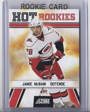 2010-11 SCORE JAMIE MCBIAN RC PANINI HOT ROOKIE SP #504 HURRICANES