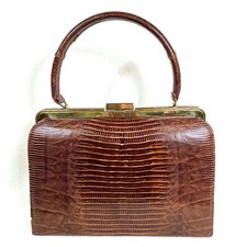 Bellisimo vintage snake skin leather satchel bag