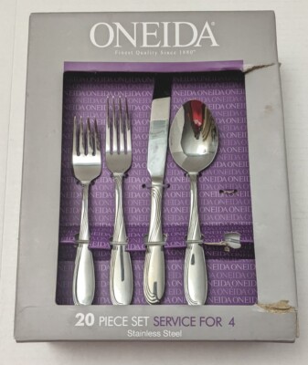 Oneida Cresta 19 Piece Flatware Set for 4 Missing 1 Teaspoon Open